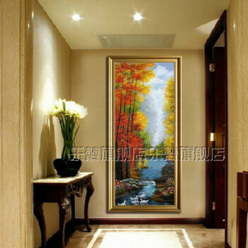 
                                        乐梵油画《红树林》纯手绘油画无框画装饰画玄关走道竖版风景画 手绘包含外框尺寸 80*160                