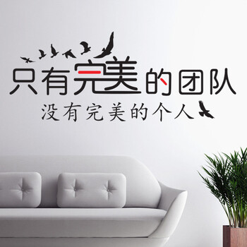 
                                        喜艾林 企业办公室励志团队意识口号标语 学生寝室集体荣誉墙贴纸 奋进贴画 F 完美团队 黑色+正红 特大                
