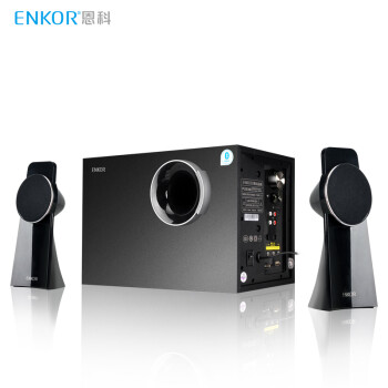 恩科（ENKOR）P333B 多媒体2.1蓝牙音响低音炮 木质插卡电脑音箱 黑色