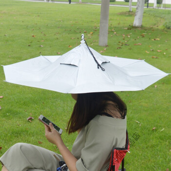 双层防风钓鱼伞帽 头戴雨伞 防晒 折叠单层雨伞帽 二折钓鱼帽遮阳致