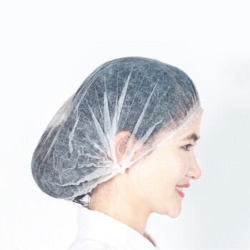 安美尚（ams）白色定做一次性无纺布条帽014701 食品洁净室卫生用 100只装