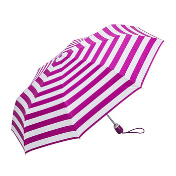 
                                        TTK 女士自动雨伞海军条纹伞晴雨伞太阳伞防紫外线创意三折叠雨伞女 炫风紫                