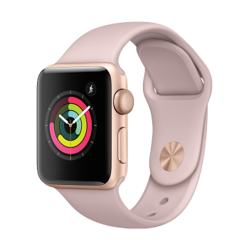 Apple Watch Series 3智能手表（GPS款 38毫米 金色铝金属表壳 粉砂色运动型表带 MQKW2CH/A）