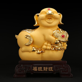 金色创意家居客厅电视酒柜装饰品商务送礼品0205 福旺财旺大号沙金色