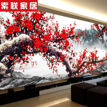 报春图钻石画方钻满钻客厅大幅风景画水墨梅花粘贴十字绣2018新款 250