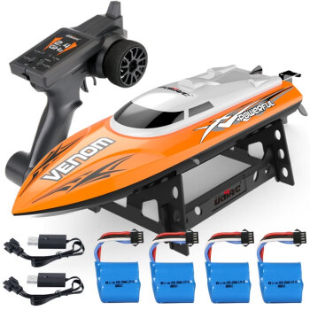 2018新款 遥控船玩具船电动船高速快艇航模船轮船动力威龙儿童节 橙色