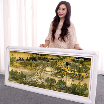 
                                                                                2022新款清明上河图手工绣品5D钻石画满钻客厅水钻画点钻粘钻贴钻十字绣贴画粘贴画砖石秀卧室餐厅风景 高端方钻(满钻) 背景全贴(228*81厘米)多送九宫钻石盒                