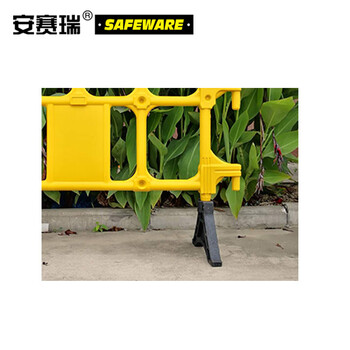 安赛瑞 组合式塑料铁马护栏 施工围栏公路道路隔离栏 路政交通工地警示栏 黄 12862