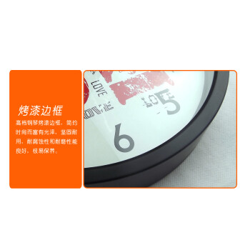 
                                        个性一百简约 个性订制时英钟简约创意客厅背景装饰艺术挂钟 简约白色02 12英寸 30*30                