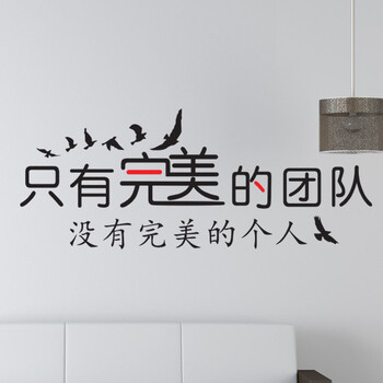 
                                        喜艾林 企业办公室励志团队意识口号标语 学生寝室集体荣誉墙贴纸 奋进贴画 F 完美团队 黑色+正红 特大                