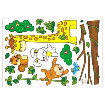 
                                        馨颜 墙贴画 贴纸可移除卡通艺术组合墙贴XY系列C版 长颈鹿 XY8012                