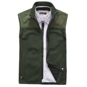 <em>战地吉普</em>AFS JEEP<em>马甲</em>男士休闲立领加绒<em>加厚</em>