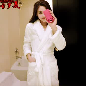 古罗美 2015秋冬新款 加厚保暖<em>毛毛</em>翻领家居服