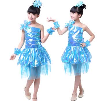 儿童舞蹈纱裙幼儿树叶小草演出服现代舞环保时装秀女合唱表演服装