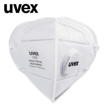 uvex优唯斯 1210 KN95防粉尘花粉雾霾pm2.5男女骑行通用透气带呼吸阀 头戴式口罩 定做 20个装