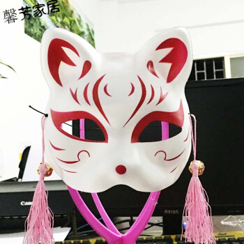 2018新品猫面具手绘半脸猫面具日式和风狐狸动漫男女猫脸cosplay舞会