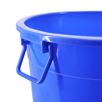 兰诗（LAUTEE）YY-D025 蓝色带盖圆形水桶 60L 工业用大桶