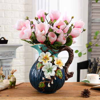 2018 假花仿真花 客厅 小花陶瓷花瓶摆件客厅插花欧式