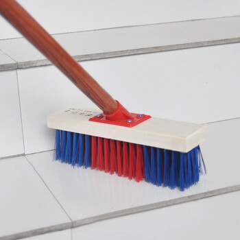 兰诗（LAUTEE）DS007 30厘米彩丝地刷 长柄硬毛清洁多用刷