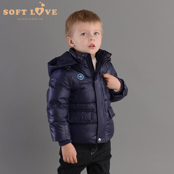 softlove2-6岁冬款男宝宝连帽羽绒服男童保暖羽