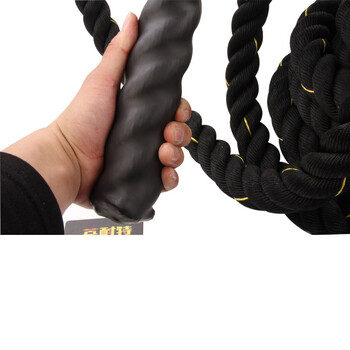 英耐特 户外UFC专业体能训练绳 MMA格斗绳 健身粗绳肌肉大甩绳力量绳战绳二头肌体力绳 Φ50mm*15米 带护套