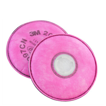 3M 2097CN P100级防护有机蒸气PM2.5滤棉 粉色 标准 2片/包 定做