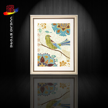 
                                        悦嘉睿智 客厅装饰画餐厅画卧室挂画沙发背景墙画 花鸟系列现代简约装饰画 40*50 喜鹊登枝右侧单幅(白框) 40*50                