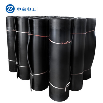 中宝电工 15KV 6mm厚 1*5米/卷 绝缘橡胶垫 绝缘地毯 配电室用绝缘胶板 1卷 黑色