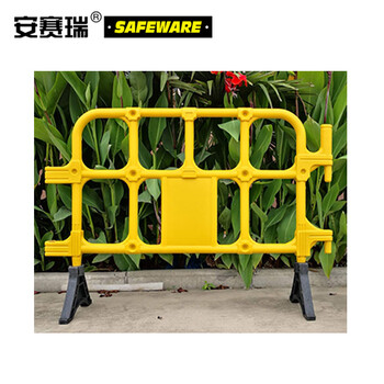 安赛瑞 组合式塑料铁马护栏 施工围栏公路道路隔离栏 路政交通工地警示栏 黄 12862