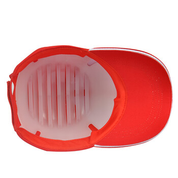 安美尚（ams）棉质防撞棒球帽鸭舌帽 工地施工领导建筑工程安全帽 定做（红色）