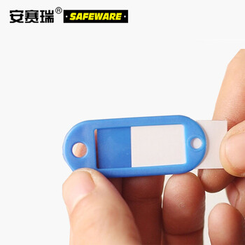 安赛瑞 塑料钥匙牌（100个装） 天蓝 钥匙管理箱专用钥匙牌 彩色分类钥匙牌 可书写编号钥匙牌 13412