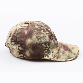 户外运动迷彩战术蟒纹棒球帽 军迷装备 卡其色