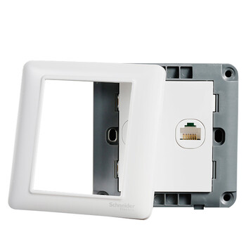 施耐德电气 开关插座面板 电视+五类电脑网络网线信息面板 睿意系列 白色