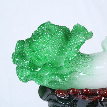 
                                        吉祥坊财运到玉白菜貔貅摆件家居装饰品乔迁开业工艺品摆件 办公室风水摆设 J678财运到(380*180*245MM)                