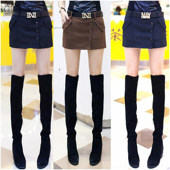 <em>2015秋冬</em>韩版款毛呢<em>短裤女</em>韩版裤裙新款大码