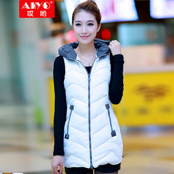 哎哟2014冬季新款韩版棉服<em>女马甲</em>休闲连帽羽