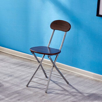 圆凳子超轻折叠凳轻便靠背户外便携折叠椅子简易折叠桌家用 深木纹银
