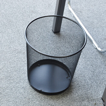 兰诗（LAUTEE）ZS-8026 黑色圆形小号纸篓 酒店办公金属网面垃圾桶