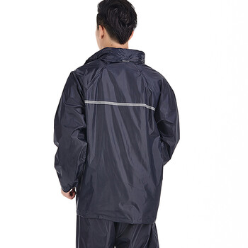 
                                        【大帽檐带防雨面罩】摩托车电动车雨衣单人男女士分体式雨裤套装 YY-008雨衣套装  藏青色 XL  小号                