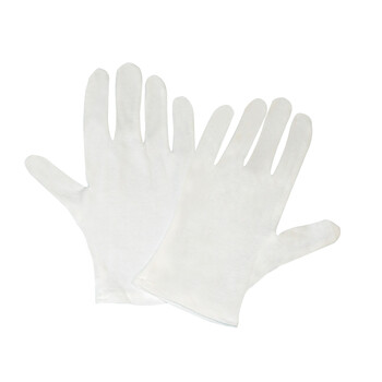 安美尚（ ams ）白手套礼仪棉布纱线作业接待工作手套 文玩盘珠 12付