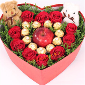 鲜花店圣诞节平安夜苹果平安果礼盒同城速递