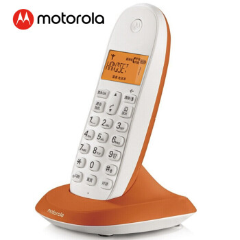 摩托罗拉（Motorola）数字无绳电话机 无线座机 子母机 单机 办公家用 来电显示 三方通话 C1001XC(橙色)