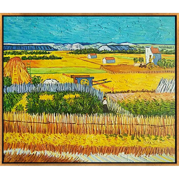 手绘欧式梵高星空向日葵麦田丰收客厅装饰画油画玄关餐厅卧室挂画 a款