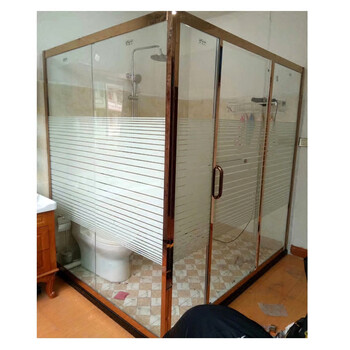 花纹淋浴房浴室爆膜图案推拉门移门隔断钢化玻璃门贴纸撞贴膜 宽110cm