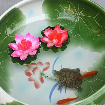 
                                        景德镇手绘陶瓷雕刻金鱼缸水族箱乌龟缸水浅鱼缸 雕刻荷花鱼缸 大号                