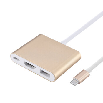 凯旺Type-C转USB3.0+HDMI\/VGA转换器线可充