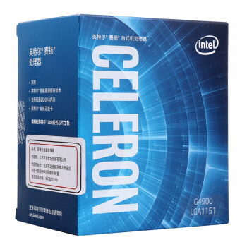 英特尔(Intel) G4900 八代赛扬双核 盒装CPU处