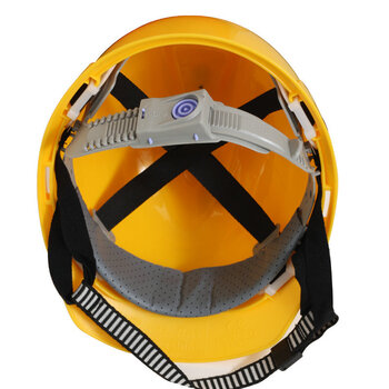 华信  ABS安全帽 小金刚V型安全帽 一指键建筑工地安全帽 黄色