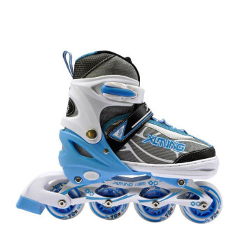 轮滑滑板儿童溜冰鞋 单闪可调男女轮滑鞋 旱冰