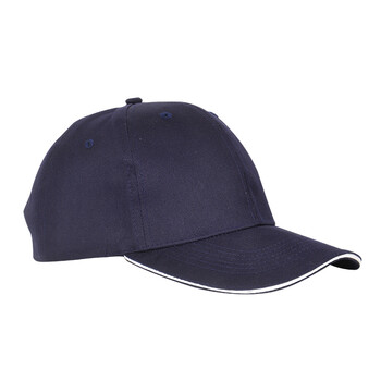 安美尚（ams）棉质防撞棒球帽鸭舌帽 工地施工领导建筑工程安全帽 定做（深蓝色）